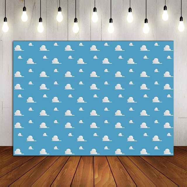 It's a Boy Story Themed Kid's Birthday Party Photography Backdrops Blue Sky White Clouds Baby Shower Photo Background Vinyl