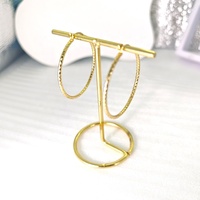 Boucles d'oreilles créoles gravées en forme de C tendance géométriques en argent sterling personnalisé JIACHEN, plaqué rhodium, pour mariage unisexe