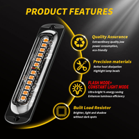Barre lumineuse de signalisation d'urgence DXZ 12-24V 12-LED 36W avec 16 modes de clignotement pour voiture, camion, SUV