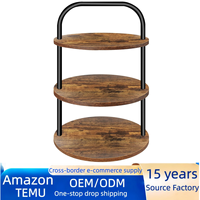 Grand présentoir à cupcakes en bois à trois niveaux, style rétro pastoral, décoration de ferme, plateau à étages pour fêtes, fabriqué en Chine