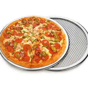 Tela de Malha de Liga De alumínio de Pizza Assadeira Bakeware Pan Placa De Rede