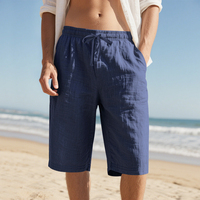 Pantalones Cortos Casuales Transpirables Antiarrugas de Cintura Alta de Spandex/Nylon con Múltiples Bolsillos y Cintura Elástica para Playa, Tallas S-3XL