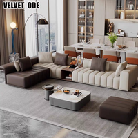 Italienisches L-förmiges Piano Key Design Sofa Minimalist Modular 3 4 5 6-Sitzer-Sofagarnitur Luxus Lounge Leder couch mit Stauraum
