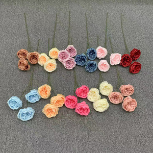 Roses artificielles Austin, fleurs en soie à 3 têtes, 65 cm, décorations pour mariage et maison - Product Image 3