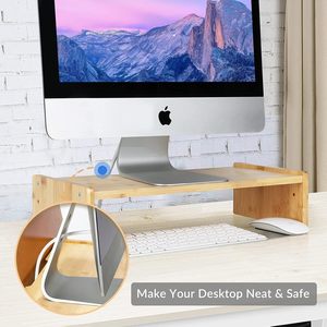 Phong cách tối giản hiện đại Chiều cao tre có thể điều chỉnh màn hình đứng giữ máy tính - Product Image 2