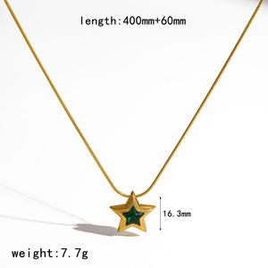 Cadena de Clavícula <span class=keywords><strong>Dina</strong></span> Luxury <span class=keywords><strong>Star</strong></span> con Circonitas, Elegante, Chapada en Oro de 18K, Acero Inoxidable Antidesvanecimiento, Joyería para Mujer - Product Image 6