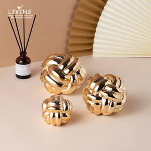 Modern Home Decoration Accessories Gold Pieces Interior Table Decor Nordic Ceramic Ball Ornaments Luxury Home Decor For Gift