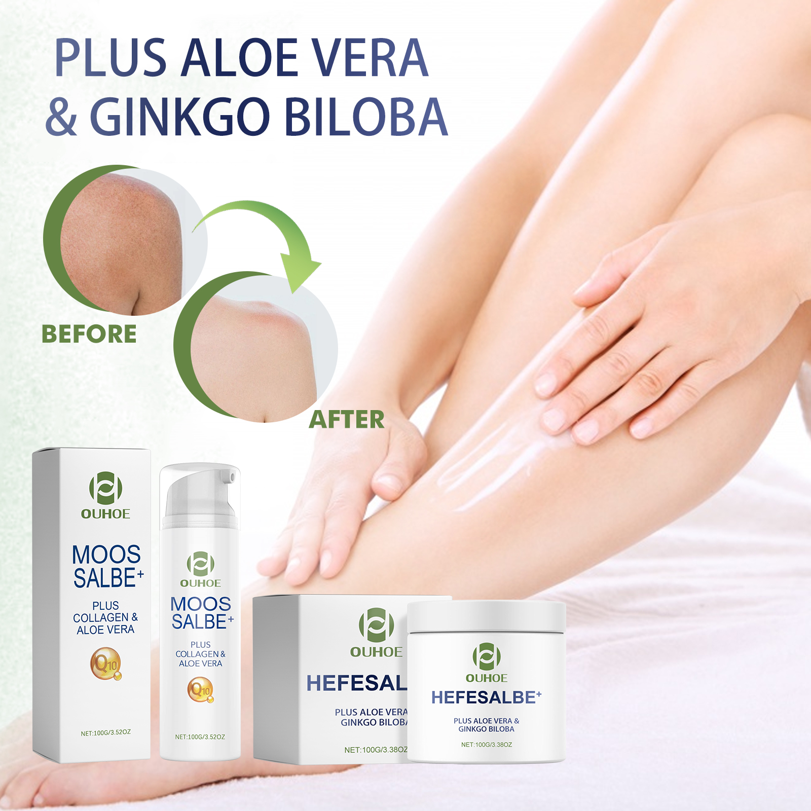 Moos Salbe Pluscollagen & Aloe Vera Face Cream for Anti-Aging, Whitening,  and Brightening  Suitable for All Skin Types