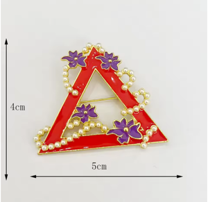 Broche de Solapa para Mujer, Diseño de Triángulo Violeta Dear Delta, Joyería para Grupo Social Griego, con Aleación y Baño Metálico, Accesorio de Moda - Product Image 4