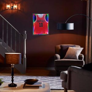 Boîte d'exposition pour maillots avec éclairage LED et porte en <span class=keywords><strong>verre</strong></span>, cadre en bois noir pour maillots de basketball/baseball - Product Image 5