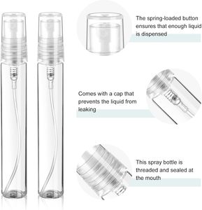 Mini Botella de Spray de Plástico con Tapa a Presión de 1ml, 2ml, 3ml, 4ml, 5ml, con Pulverizador para Muestras de Perfume y Cosméticos - Product Image 3