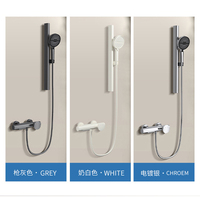 Ensemble de douche mural moderne et simple en laiton, mitigeur monocommande haute pression avec cartouche céramique, effet pluie et cascade, pour appartement