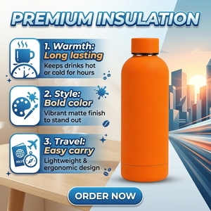 Nueva Botella de Agua de Acero Inoxidable con Doble Pared Aislada, Linda Taza Recta para Niños, Termo Escolar de 350ml 500ml 750ml - Product Image 1