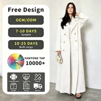 Veste coupe-vent décontractée brodée, style caftan abaya, pour femmes musulmanes, grande taille, légère, à manches longues