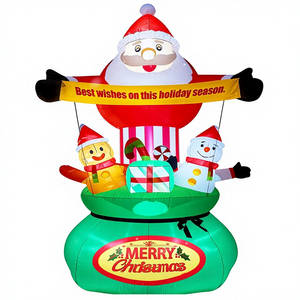 <span class=keywords><strong>D</strong></span>écorations de Noël gonflables <span class=keywords><strong>d</strong></span>'extérieur de 9 pieds avec Père Noël, <span class=keywords><strong>bonhomme</strong></span> de neige, homme <span class=keywords><strong>en</strong></span> <span class=keywords><strong>pain</strong></span> <span class=keywords><strong>d</strong></span>'épices et sac cadeau avec lumières LED intégrées, Chine - Product Image 1