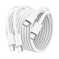 Câble de charge rapide USB Type-C 1,3 m de long, lot de 2, charge rapide, matériau TPE, cuivre étamé, compatible iPhone 15 16 17 Pro Max