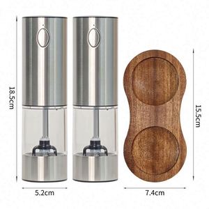 Rechargeable Eco-Friendly Electric Stainless Steel Adjustable Coarseness <b>Pepper</b> Mill Automatic Electronic Salt <b>Pepper</b> Mill Set - Product Image 1