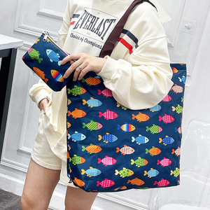 Bolsa de compras de tela Oxford impermeable, bolsa de mano plegable de gran capacidad, ecológica, para uso en supermercados - Product Image 2