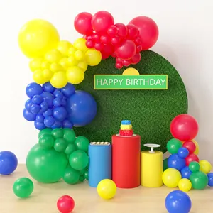Penjualan laris 126 Buah balon lateks hijau kuning biru merah lengkungan balon cocok untuk balon dekorasi pesta ulang tahun pernikahan bujangan