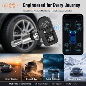 Sistema de Control de Presión de Neumáticos TPMS Malide MLD-B19 con Bluetooth, Aplicación para Android e IOS, 800kPa, 4 Sensores Internos con <span class=keywords><strong>Alarma</strong></span> Visual y Sonora - Product Image 4