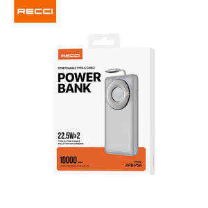 RECCI RPB-P58 10000mAh 22.5W Chargeur portable à charge rapide avec câble rétractable intégré - Product Image 3