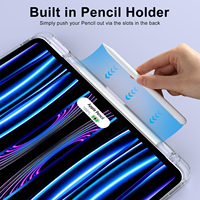 Housse de support Folio Business en cuir de qualité supérieure pour iPad Air 11 pouces M2 2024 avec porte-crayon