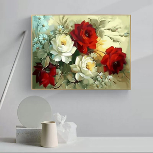 Dipinto a Olio Realistico Classico di Rosa Rossa, Stile Europeo Vintage, Stampa su Tela per Decorazione Soggiorno e Camera da Letto - Product Image 5