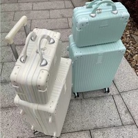 Koper PC Ultra-ringan Kapasitas Besar Roda Omnidirectional Koper Perjalanan Kabin Rangka Aluminium Premium Set Tiga Buah TSA
