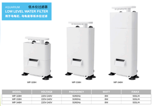 Filtro per acquario a basso livello <span class=keywords><strong>d</strong></span>'<span class=keywords><strong>acqua</strong></span> serie WP 8W, pompa di circolazione sommergibile 3 in 1 per <span class=keywords><strong>habitat</strong></span> di <span class=keywords><strong>tartarughe</strong></span> acquatiche - Product Image 3