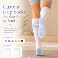 Chaussettes de yoga personnalisées, confortables, antidérapantes, respirantes et douces pour femmes, idéales pour le Pilates et le fitness.
