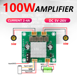 2x50W 100W Haute puissance pour carte amplificateur en plastique 5.0 Entrée DC 5-26V Classe D Amplificateur audio numérique stéréo <span class=keywords><strong>DIY</strong></span> Subwoofer - Product Image 3