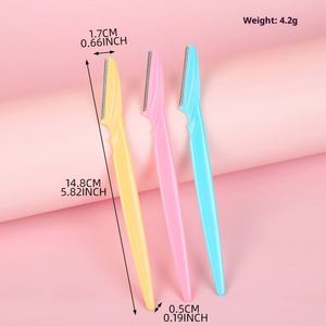 Kit de rasoir facial 3-en-1 en acier inoxydable pour la vente en gros, avec embout incliné, sûr et facile, pour la coupe des sourcils et l'épilation du visage, outil de dermaplaning - Product Image 4