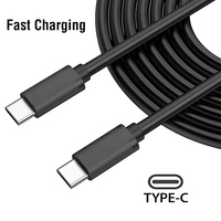 Cable USB C a C de 1M, Material TPE, Carga Rápida 3A, Transferencia de Datos 480 Mbps, Color Negro, para iPhone 16 15 iPad Laptop Samsung