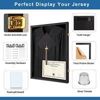 Cadre de présentation 23x31 pouces pour diplôme de remise de diplôme, protection UV, en bois et acrylique, avec portes, pour toque, robe de cérémonie, diplôme, étole et cordons (Cadre de diplôme de licence - 1 pièce)