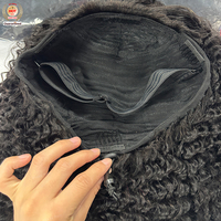 Perruque mi-tête bouclée afro 14A à cordon de serrage, 100 % cheveux humains, faible MOQ, pour femmes noires - Vente en gros