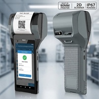 Terminal Portátil Android 12 con Escáner de Código de Barras e Impresora Térmica de 80 mm, Pantalla de 6.0 Pulgadas, IP67, PDA para Gestión de Estacionamientos