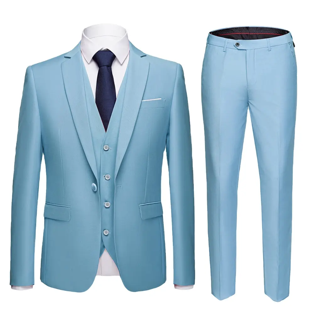 Homens Blazers Set 3 Peças Casamento Luxo 2 Terno Elegante Calças Completas Design Mais Recente Colete Negócios 2023 Slim Fit Casaco Calças