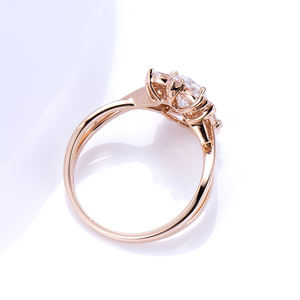 Bague ovale en diamant or jaune 18 carats Messi Jewelry MSR-1364 pour femme - Product Image 3