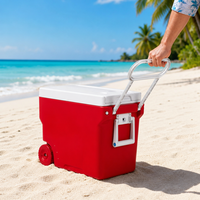 Glacière rigide rouge de haute qualité en gros, capacité 55L, personnalisable avec votre marque, pour maintenir au frais et garder les glaçons au frais