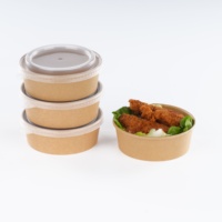 Contenants jetables pour salades de 32 oz, bols en papier scellés pour la préparation de repas et la restauration