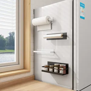 Porte-serviettes en papier magnétique pour réfrigérateur, porte-rouleau de papier hygiénique Porte-serviettes magnétique mural pour réfrigérateur