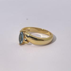 Anillo de Circonita Verde Azulado con Banda Trenzada Chapada en Oro sobre Cobre de Tianyu Gems, Joyería de Moda Elegante y Minimalista para Mujer - Product Image 3