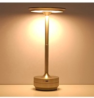 Lampe de table de bureau rechargeable simple, lampe de bureau pour restaurant et bar, lumière d'ambiance à intensité variable, lampe de bureau LED portable rétro à chargement tactile USB