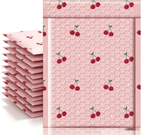Enveloppes à bulles rembourrées imprimées cerises Huadu, sacs anti-extrusion pour l'emballage de cadeaux et de vêtements