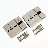 Connecteur rapide robuste 600V 50A gris bipolaire pour alimentation CC et charge de batteries de chariots élévateurs