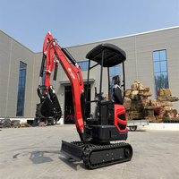 Mini-excavatrice compacte hydraulique de 1,5 tonne, excavatrice sur chenilles pour la ferme et le jardin