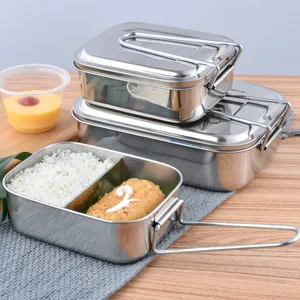 Metallo Bento Lunch Box A Tenuta Bento Lunch Box In Acciaio Inox A Prova di Perdite Con Vano In Acciaio Inox Lunchbox Bento