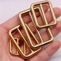 Top Verkauf hochwertige verschiedene Tasche Hardware Metall quadratischen Ring Tri Glide Schnallen für Tasche verstellbare massive Messing Schiebe schnallen