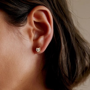 Pink Moissanite <b>Heart</b> Stud <b>Earrings</b> <b>Gold</b> Plated Romantic Bridal Wedding <b>Earrings</b> for Women Sparkling Jewelry Anniversary Gift - Product Image 2