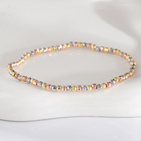 Nouveau bracelet élastique tendance européen et américain, perles en cuivre colorées, texture de perles carrées facettées, bijoux polyvalents pour femmes